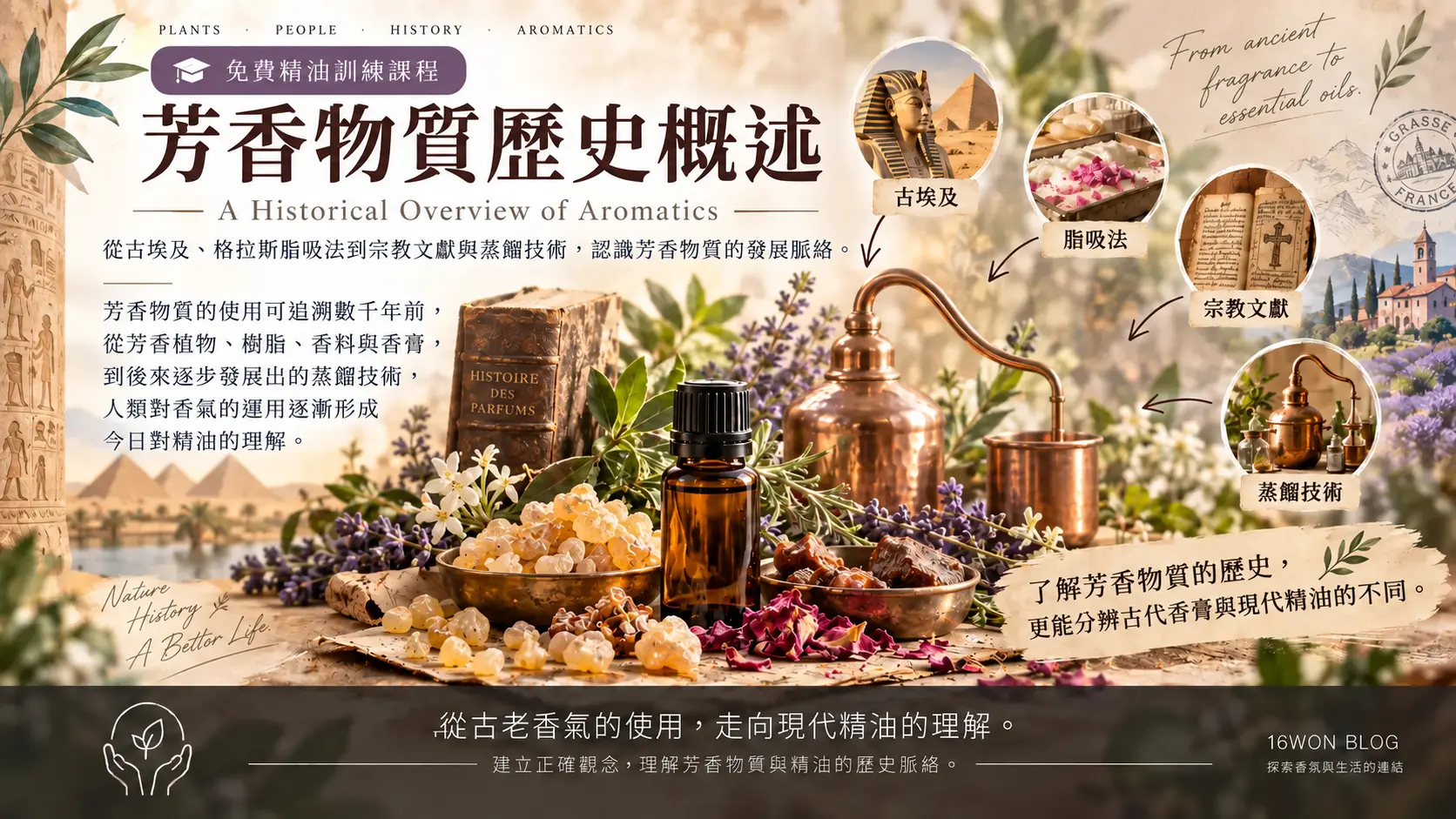 [ 免費精油訓練課程 ] 芳香物質歷史概述（一）